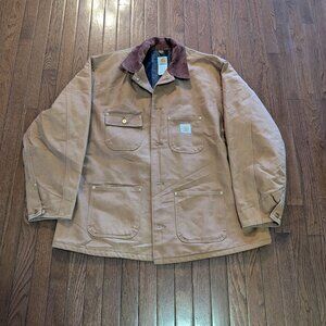 Vintage Carhartt Blanket Liner Union Made Tan Chore Coat - Size XXL